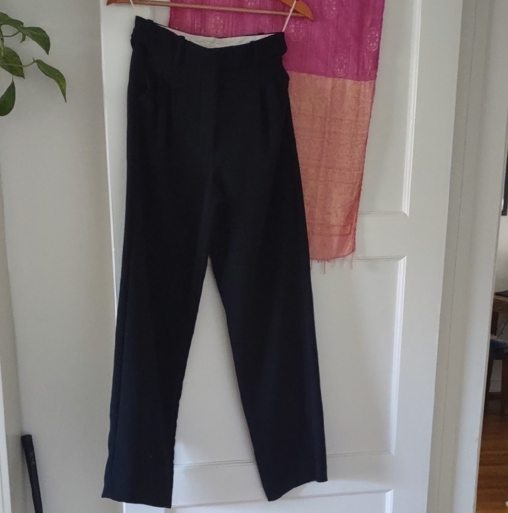Aritzia Wilfred Effortless Pants Black Crepe Fabric - Picture 2 of 7